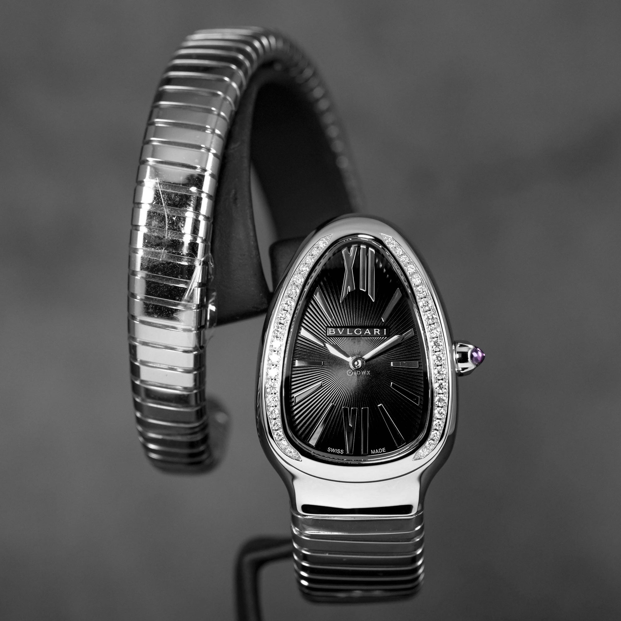 SERPENTI TUBOGAS STEEL BLACK DIAL DIAMOND BEZEL (2026)