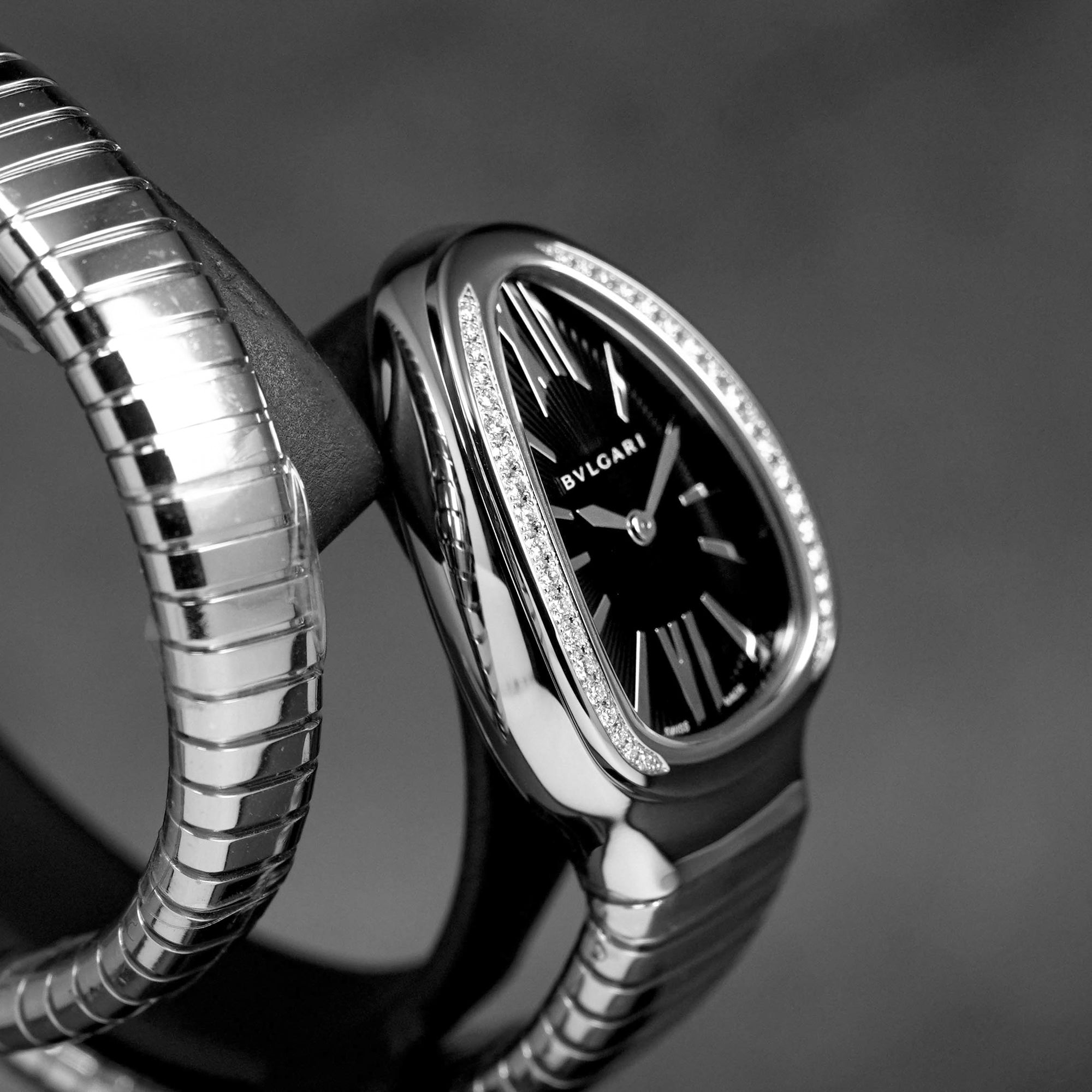 SERPENTI TUBOGAS STEEL BLACK DIAL DIAMOND BEZEL (2026)