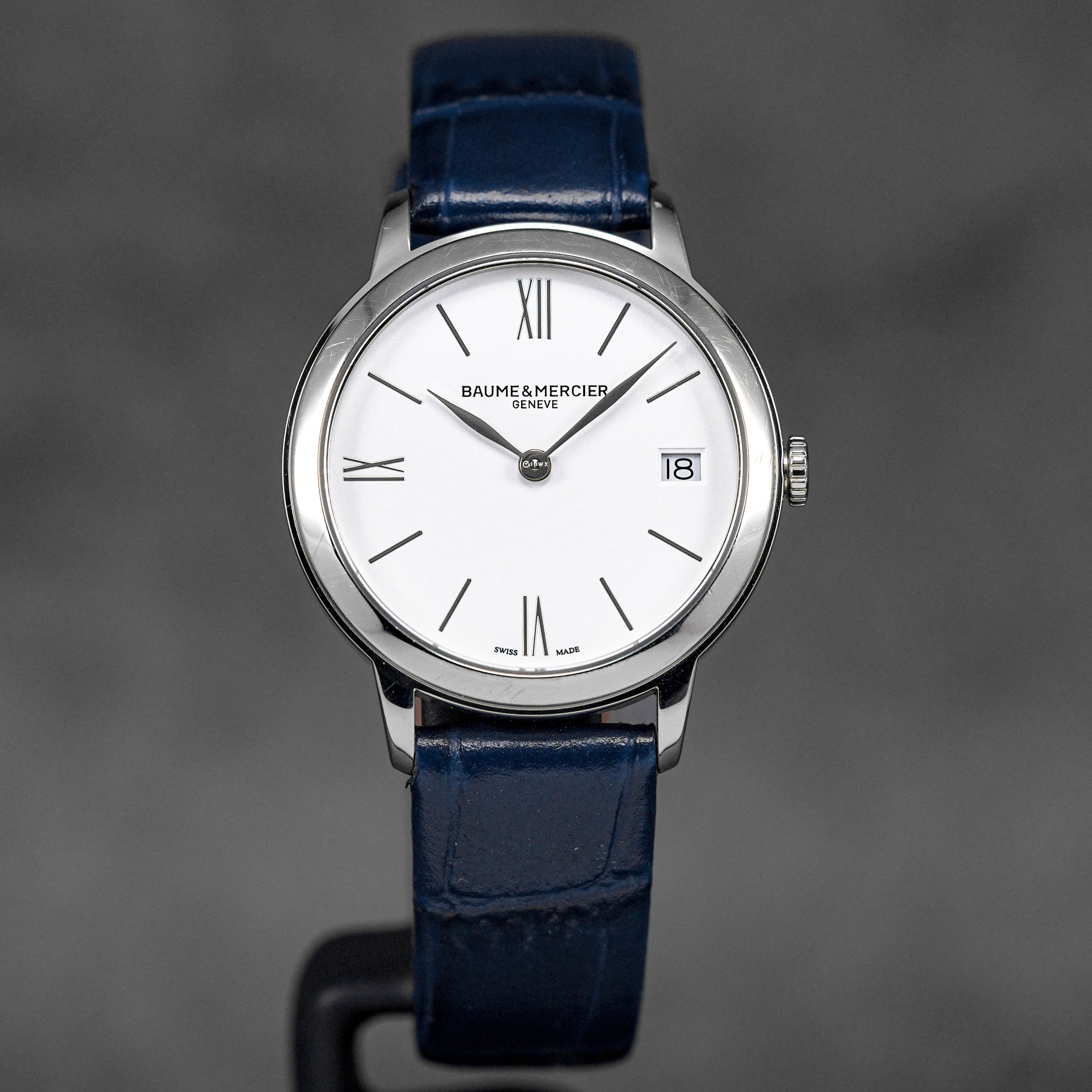 BAUME MERCIER CLASSIMA 10353 WHITE DIAL BLUE LEATHER STRAP 2022 OMNILUXE