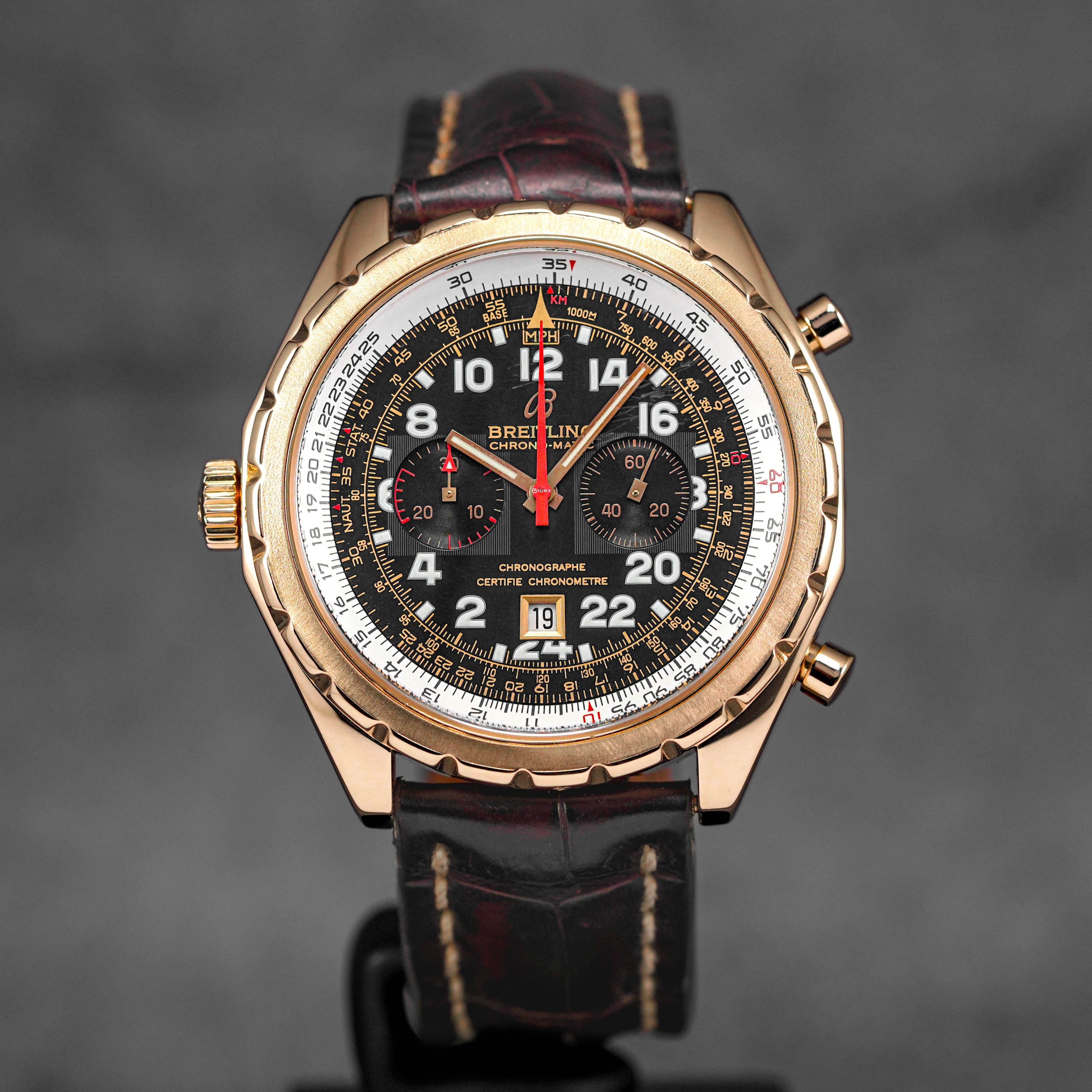 BREITLING CHRONO MATIC ROSEGOLD 44MM GMT CHRONOGRAPH LIMITED EDITION WATCH ONLY OMNILUXE