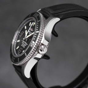 SUPEROCEAN 44MM STEEL BLACK DIAL RUBBER STRAP (WATCH ONLY)