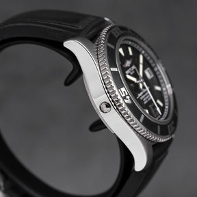 SUPEROCEAN 44MM STEEL BLACK DIAL RUBBER STRAP (WATCH ONLY)