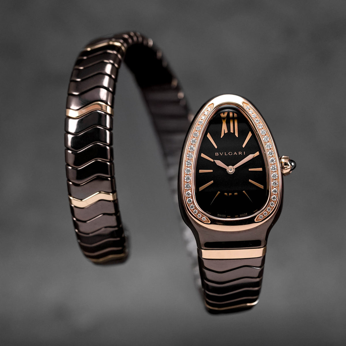 Harga Bvlgari Serpenti Spiga Ceramic Rosegold Diamond