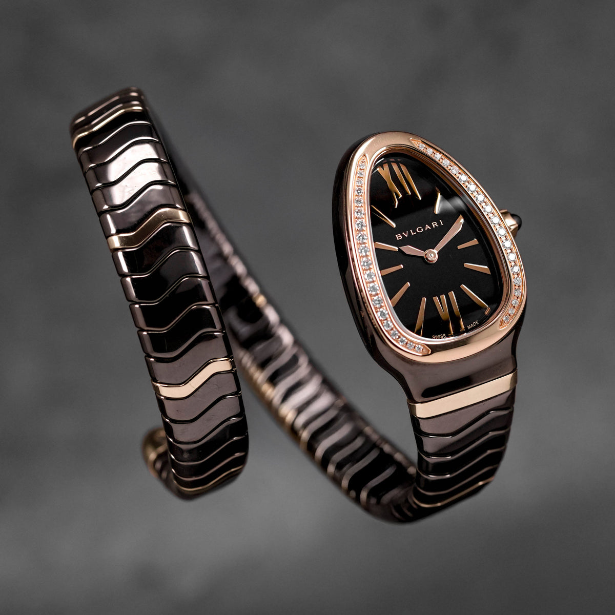 Harga Bvlgari Serpenti Spiga Ceramic Rosegold Diamond