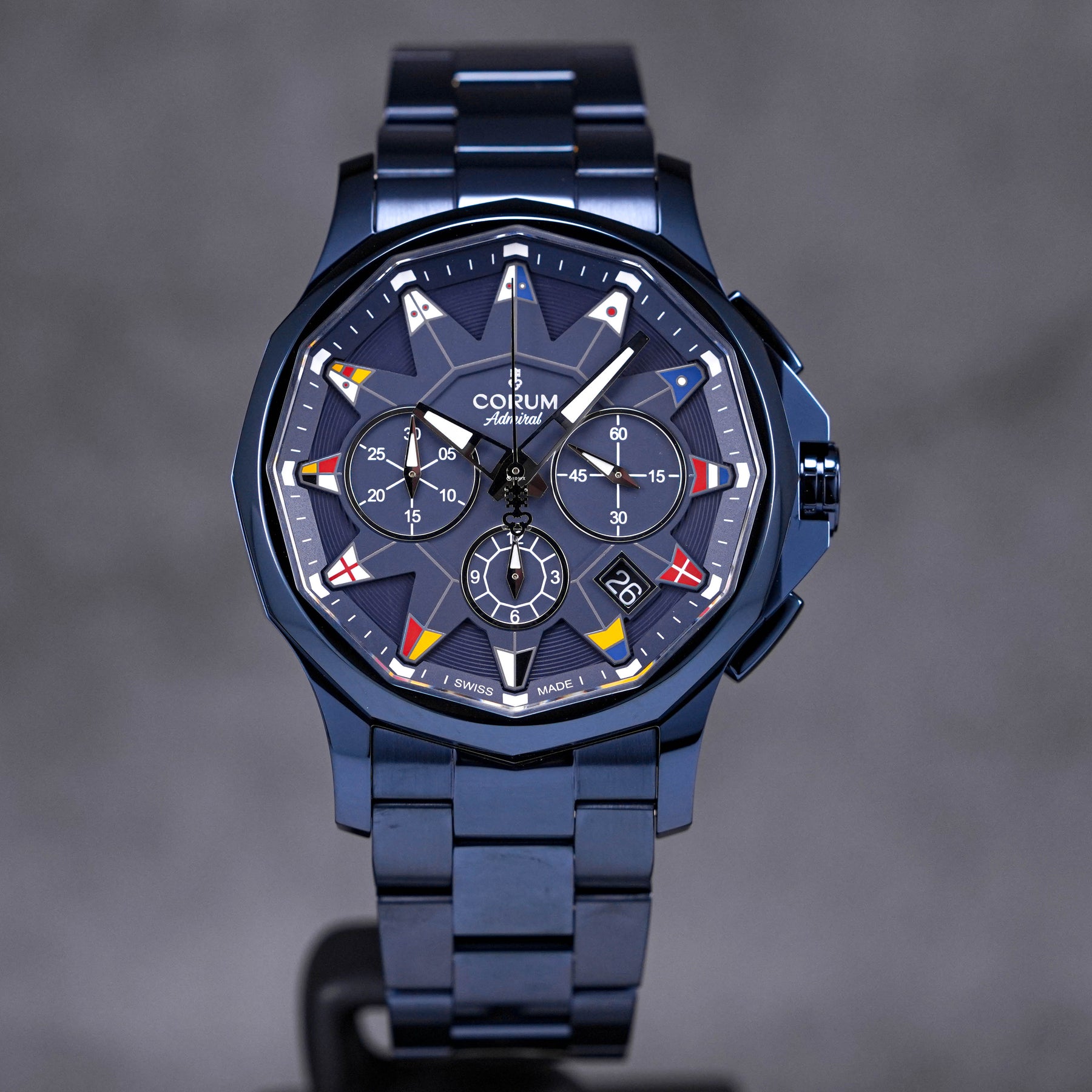 CORUM ADMIRAL LEGEND 42 CHRONOGRAPH STEEL BLUE PVD 2023 OMNILUXE