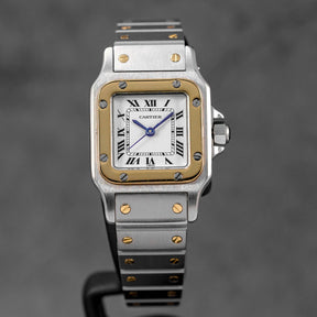 SANTOS CARRÉE TWOTONE YELLOWGOLD SILVER DIAL (WATCH ONLY)