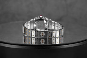 SANTOS CARRÉE TWOTONE YELLOWGOLD BURGUNDY DIAL (UNDATED)