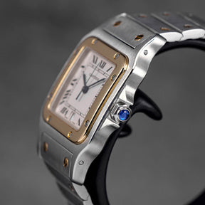 SANTOS GALBEE TWOTONE YELLOWGOLD L SILVER DIAL (2014)