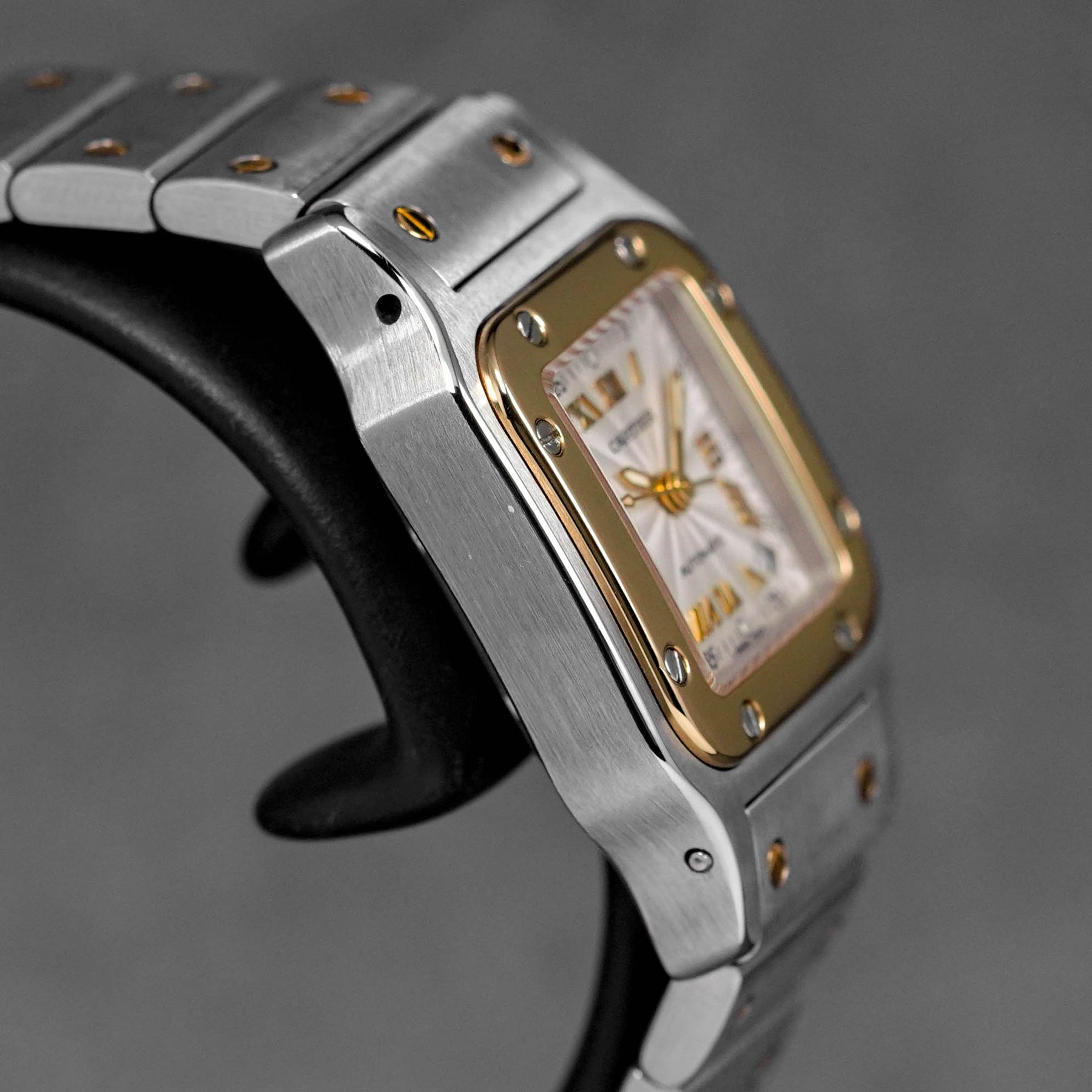 SANTOS GALBEE TWOTONE YELLOWGOLD SILVER ROMAN GOLD DIAL (WATCH ONLY)
