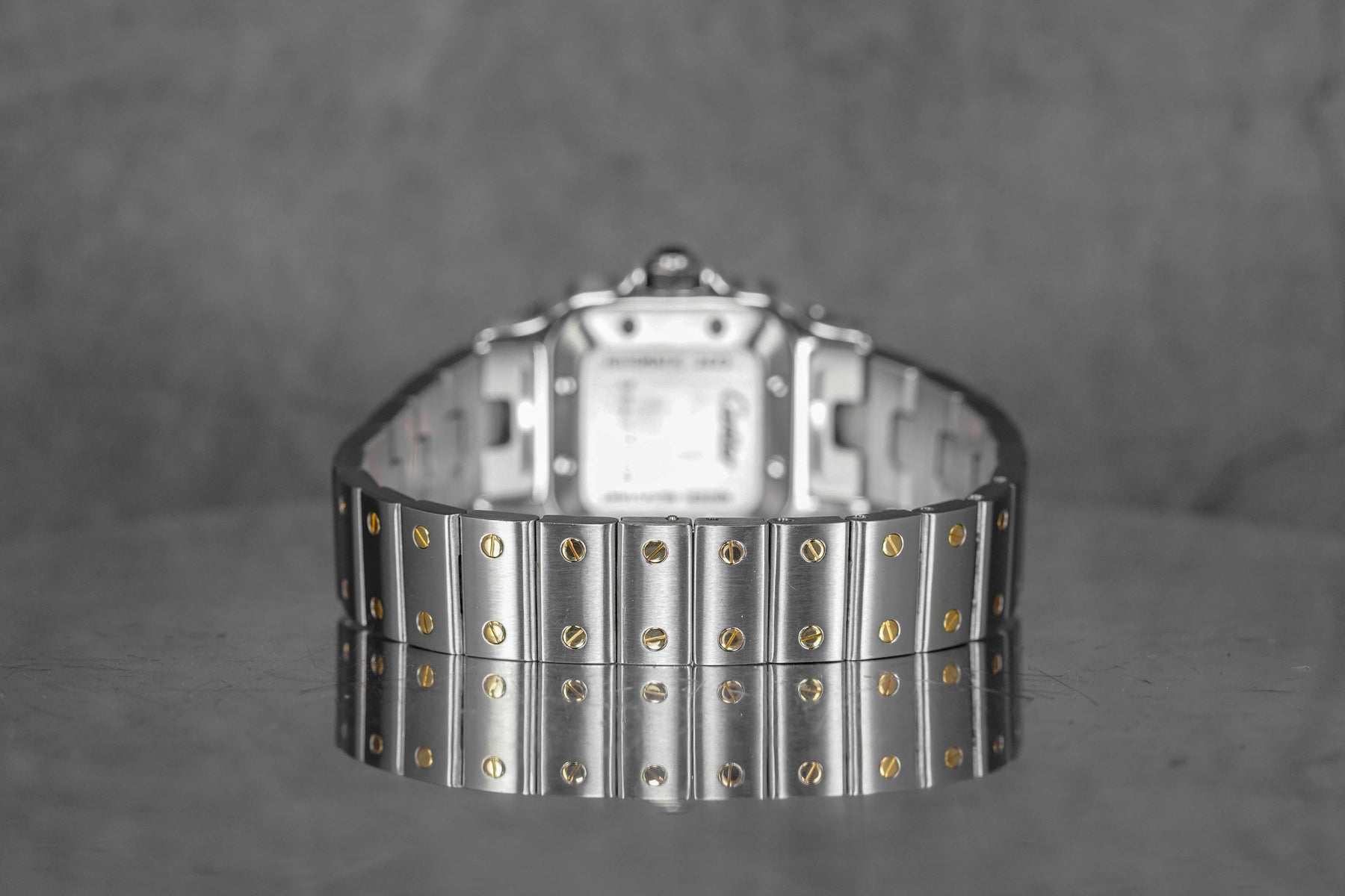 SANTOS GALBEE TWOTONE YELLOWGOLD SILVER ROMAN GOLD DIAL (WATCH ONLY)