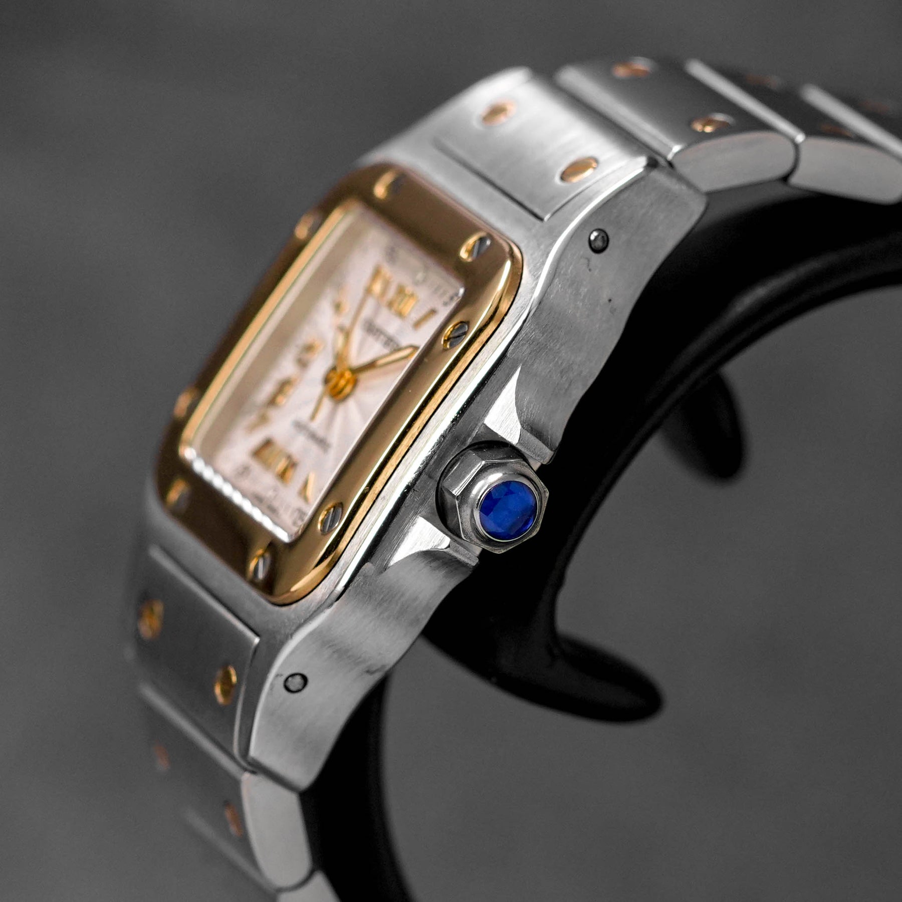 SANTOS GALBEE TWOTONE YELLOWGOLD SILVER ROMAN GOLD DIAL (WATCH ONLY)