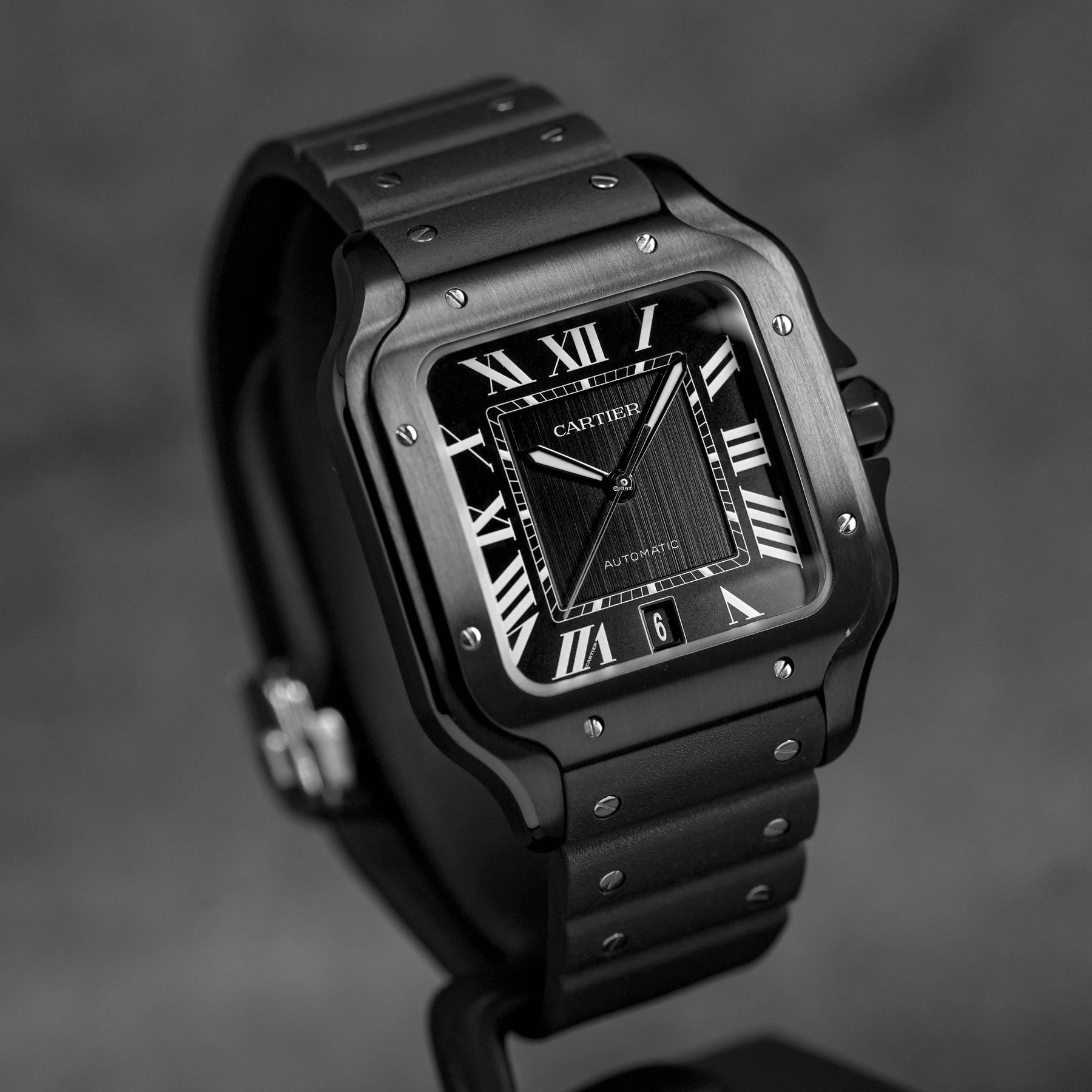Harga Cartier Santos L Steel ADLC Black