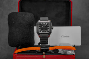 Harga Cartier Santos L Steel ADLC Black