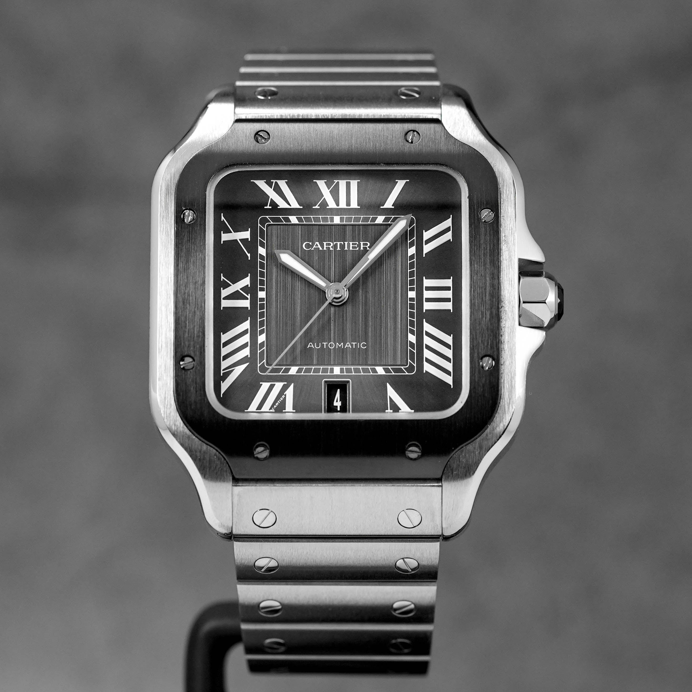 CARTIER SANTOS L STEEL ADLC GREY DIAL (WATCH ONLY) OMNILUXE