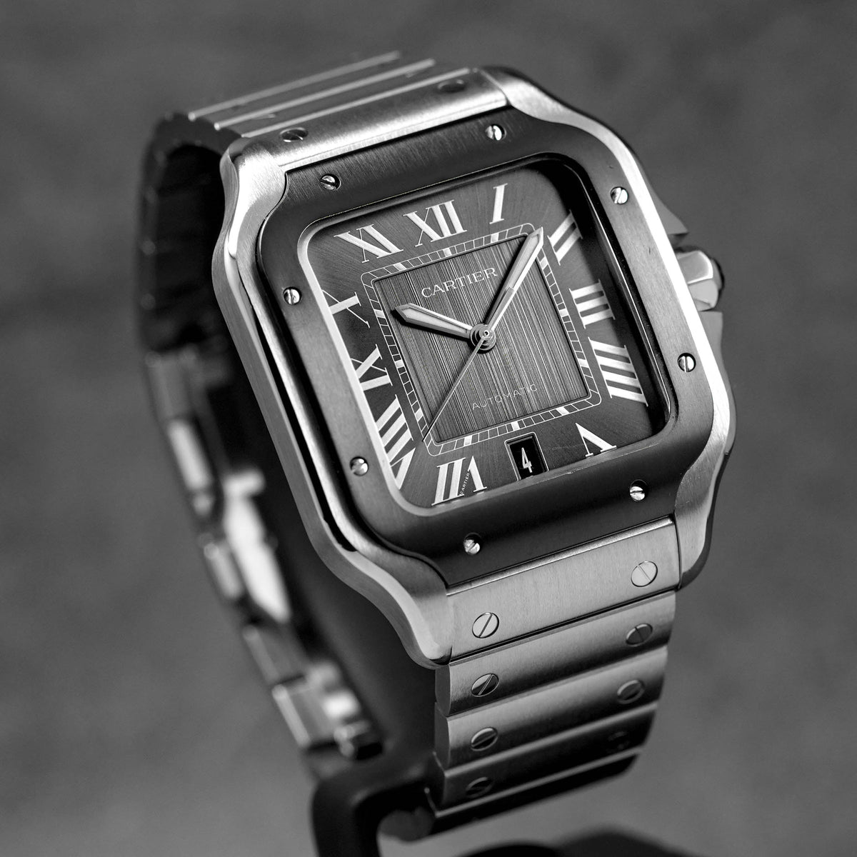 SANTOS L STEEL ADLC GREY DIAL (WATCH ONLY)