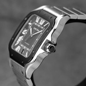 SANTOS L STEEL ADLC GREY DIAL (WATCH ONLY)