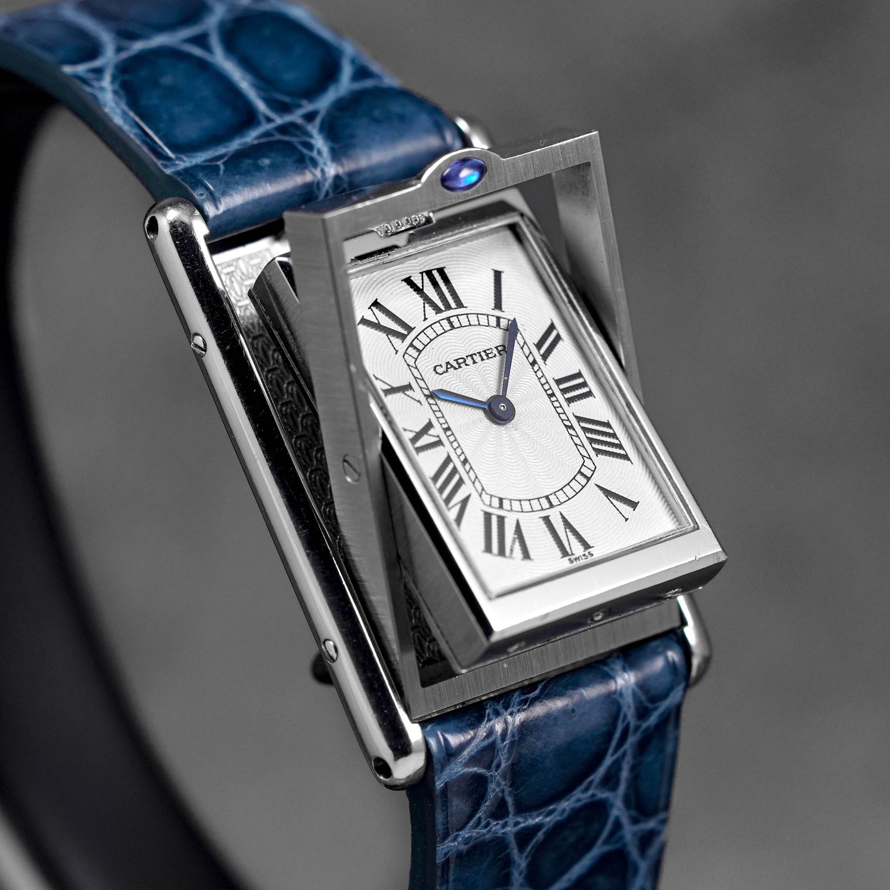 Harga Cartier Tank Basculante Mecanique Blue