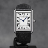 TANK SOLO L SILVER DIAL LEATHER STRAP (2018)