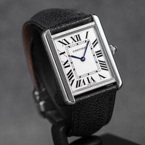 TANK SOLO L SILVER DIAL LEATHER STRAP (2018)
