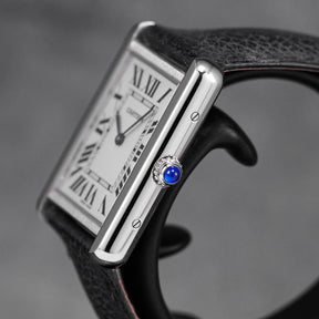 TANK SOLO L SILVER DIAL LEATHER STRAP (2018)
