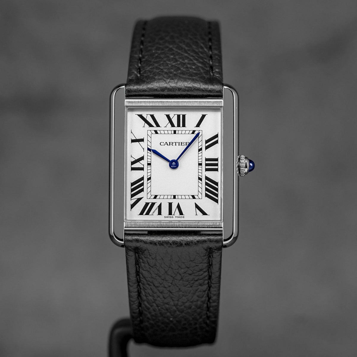 TANK SOLO L SILVER DIAL LEATHER STRAP (2018)