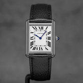TANK SOLO L SILVER DIAL LEATHER STRAP (2018)
