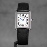 TANK SOLO S SILVER DIAL LEATHER STRAP (2018)