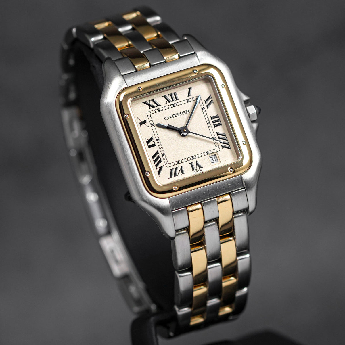 PANTHERE TWOTONE YELLOWGOLD M WHITE DIAL QUARTZ (WATCH ONLY)