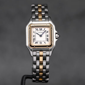 PANTHERE TWOTONE YELLOWGOLD S WHITE DIAL QUARTZ (WATCH ONLY)