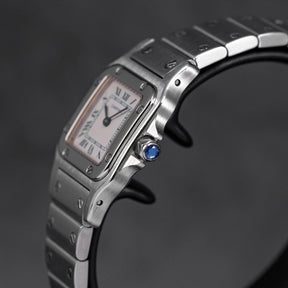 SANTOS GALBEE WHITE DIAL BLUE INDEX QUARTZ (WATCH ONLY)
