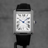 TANK SOLO XL SILVER DIAL LEATHER STRAP (2015)