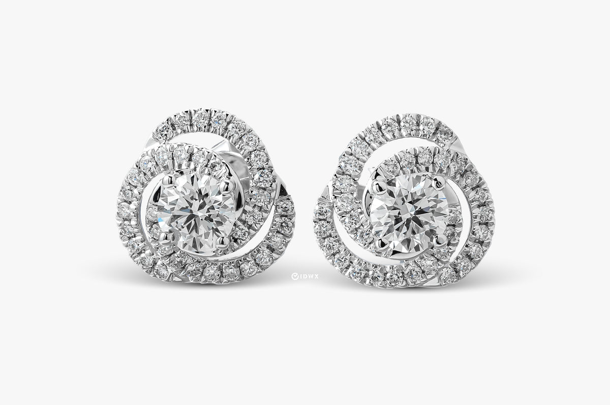 0.6CT ROUND BRILLIANT HALO CLAIRE EARRINGS