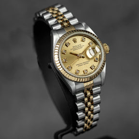 DATEJUST 26MM TWOTONE YELLOWGOLD CHAMPAGNE DIAMOND DIAL (1989)