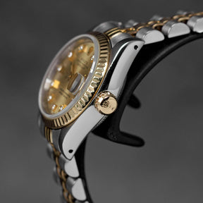 DATEJUST 26MM TWOTONE YELLOWGOLD CHAMPAGNE DIAMOND DIAL (1989)