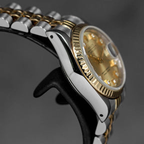 DATEJUST 26MM TWOTONE YELLOWGOLD CHAMPAGNE DIAMOND DIAL (1989)