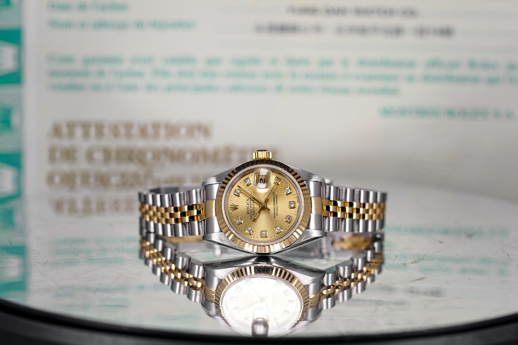 DATEJUST 26MM TWOTONE YELLOWGOLD CHAMPAGNE DIAMOND DIAL (1998)