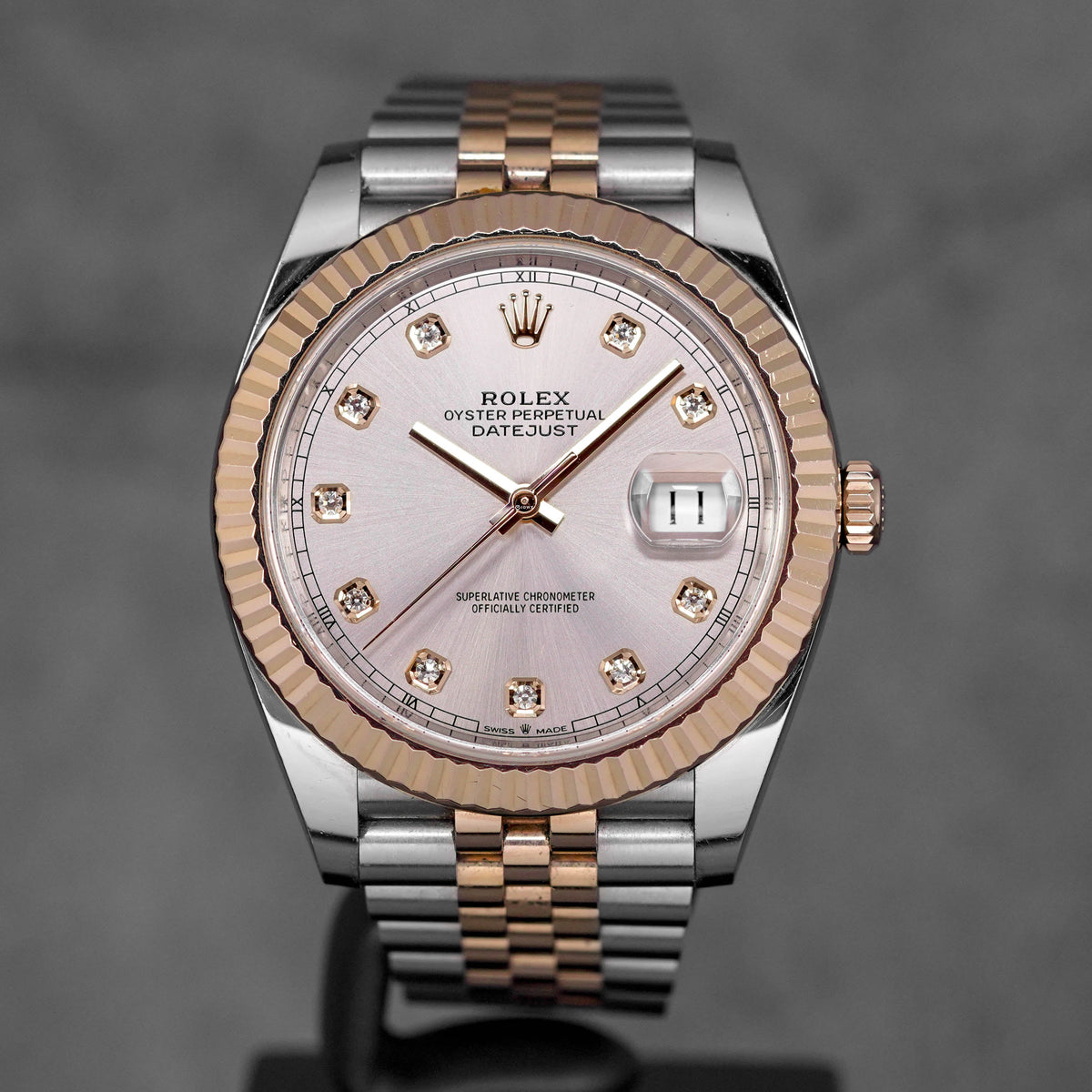 DATEJUST 41MM TWOTONE ROSEGOLD PINK SUNDUST DIAMOND DIAL (2020)