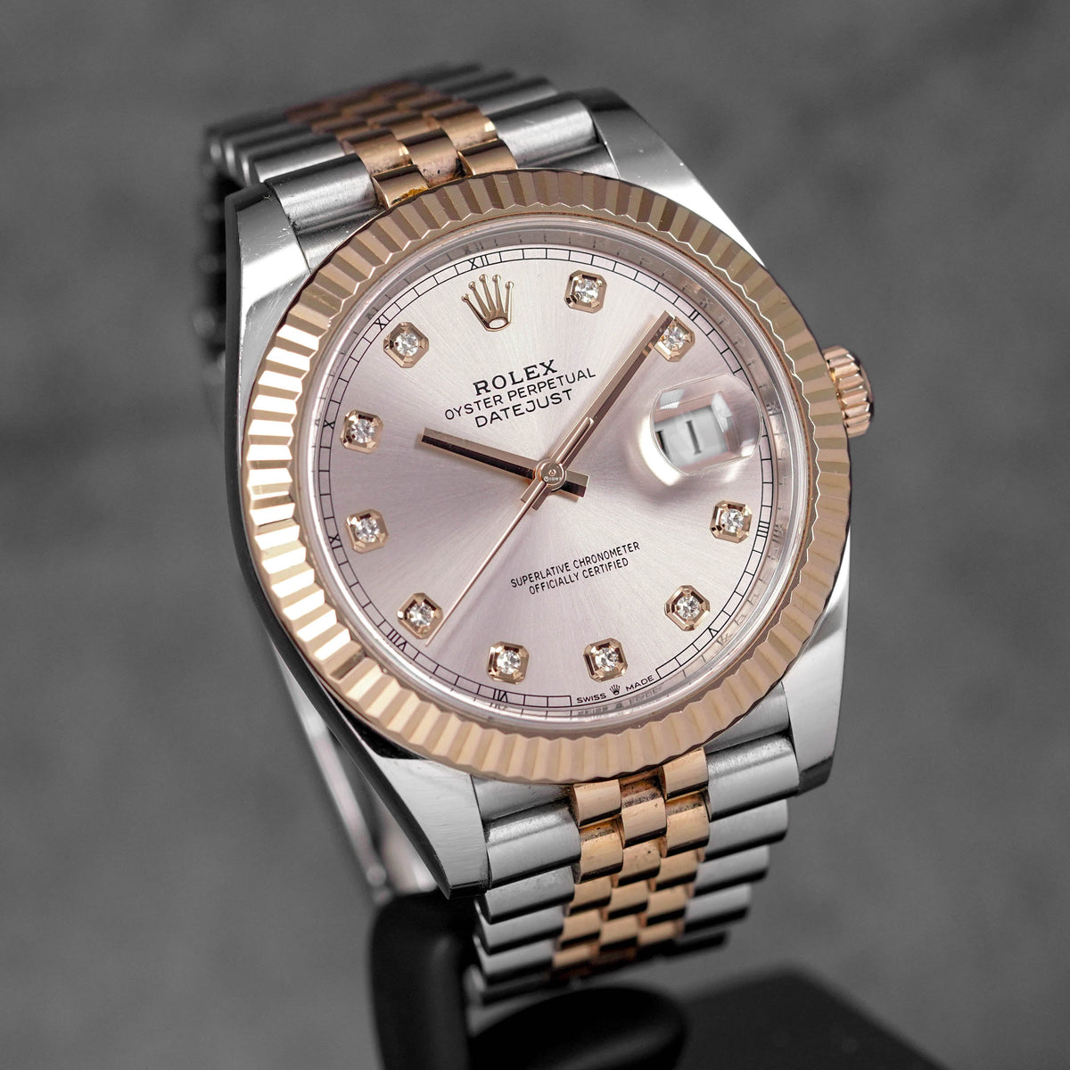 DATEJUST 41MM TWOTONE ROSEGOLD PINK SUNDUST DIAMOND DIAL (2020)