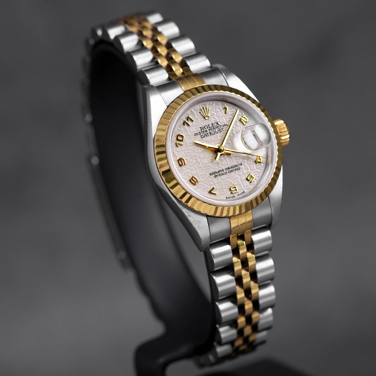 DATEJUST 26MM TWOTONE YELLOWGOLD WHITE COMPUTERIZED ARABIC DIAL (2001)