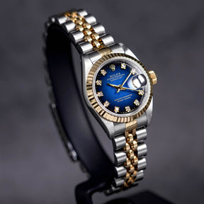 DATEJUST 26MM TWOTONE YELLOWGOLD BLUE OMBRE DIAMOND DIAL (1992)