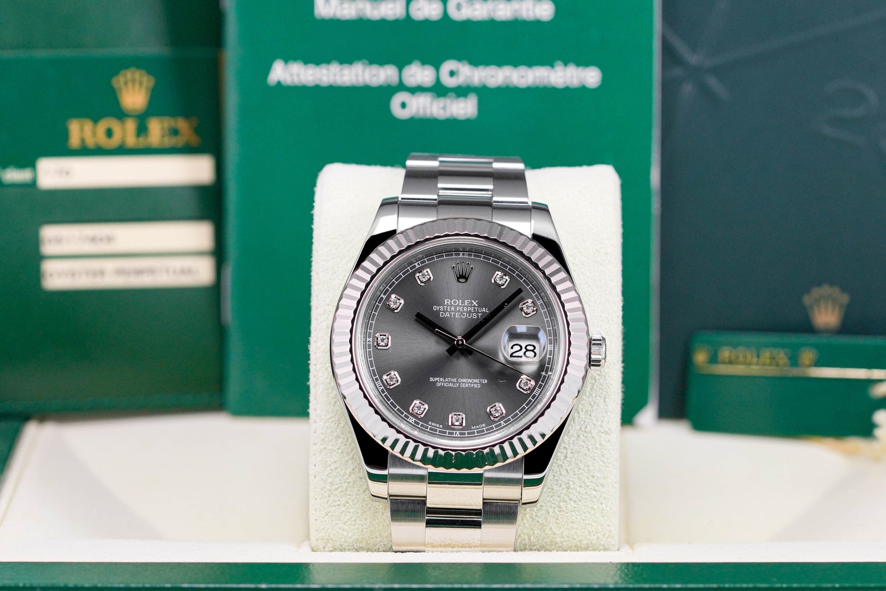 Rolex Datejust Rhodium Diamond