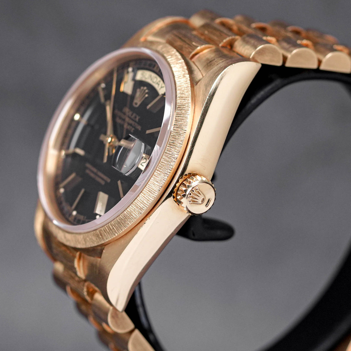 DAYDATE 36MM 18078 YELLOWGOLD 'CORTECCIA' BLACK DIAL (WATCH ONLY)