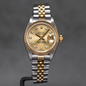 DATEJUST 26MM TWOTONE YELLOWGOLD CHAMPAGNE DIAMOND DIAL (CIRCA 1997)