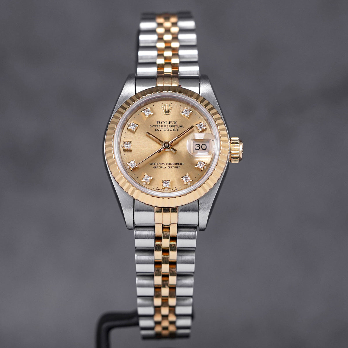DATEJUST 26MM TWOTONE YELLOWGOLD CHAMPAGNE DIAMOND INDEX (1993)
