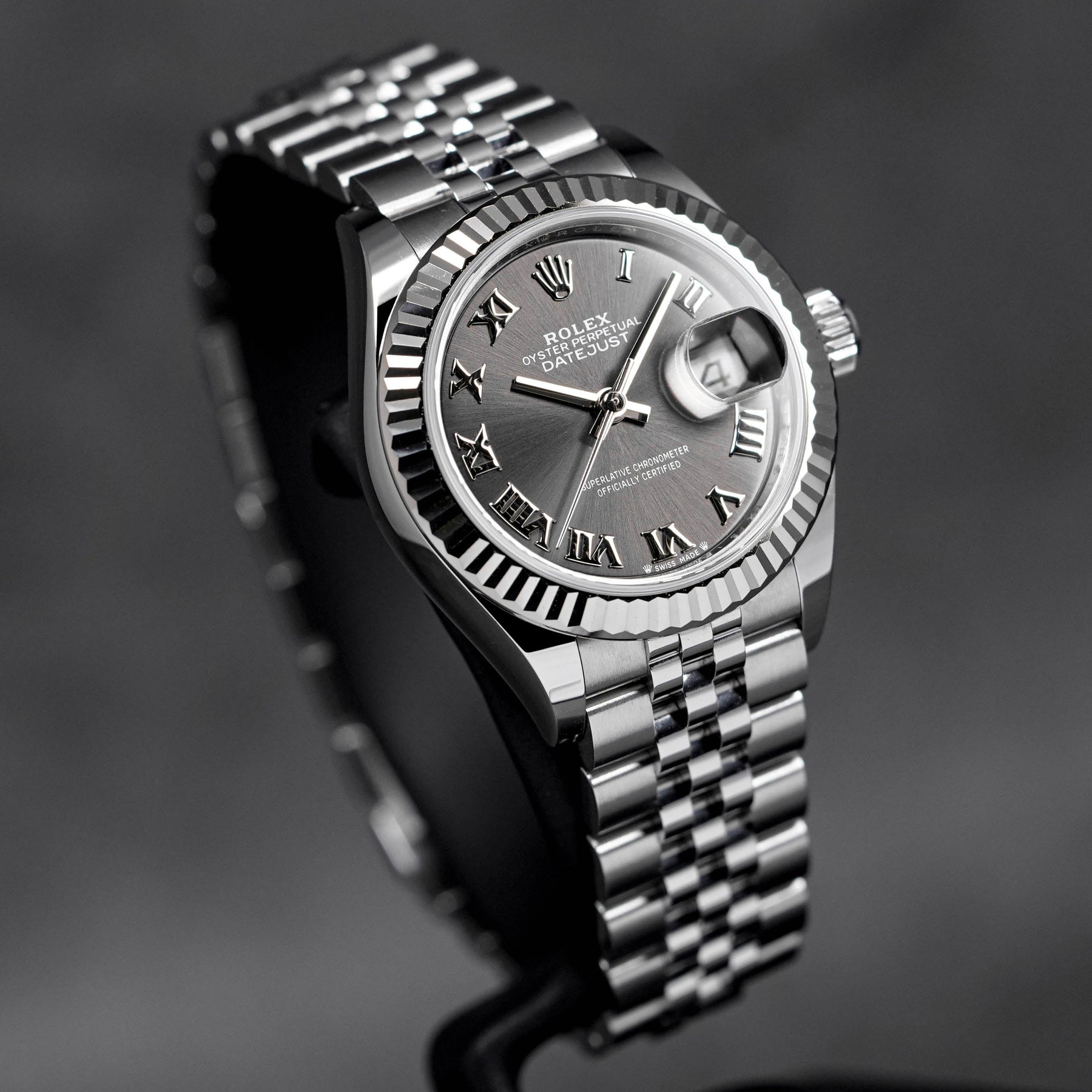 DATEJUST 28MM RHODIUM ROMAN DIAL (2021)