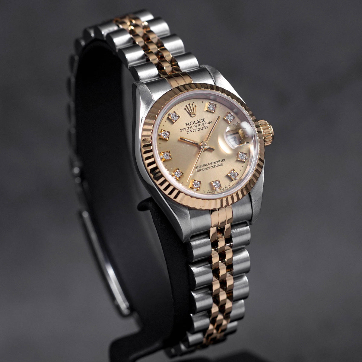 DATEJUST 26MM TWOTONE YELLOWGOLD CHAMPAGNE DIAMOND DIAL (WATCH ONLY)