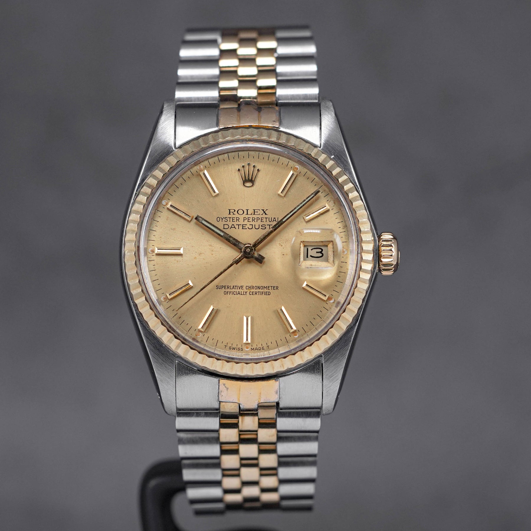 ROLEX DATEJUST 36MM TWOTONE YELLOWGOLD CHAMPAGNE DIAL (WATCH ONLY