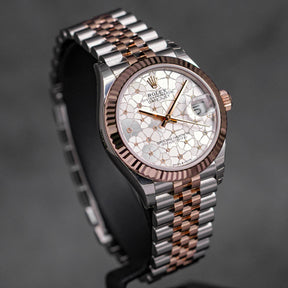 DATEJUST 31MM TWOTONE ROSEGOLD SILVER FLORAL DIAL (2023)