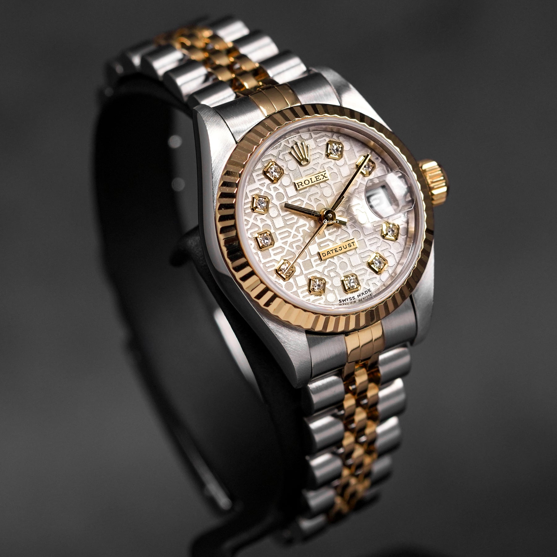 DATEJUST 26MM TWOTONE YELLOWGOLD SILVER COMPUTERIZED DIAMOND DIAL (1996)