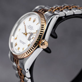 DATEJUST 36MM TWOTONE YELLOWGOLD WHITE ROMAN INDEX DIAL (WATCH ONLY)